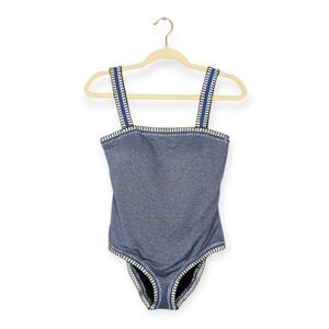 NWT PQ Platinum Swimwear Eclipse Crochet Trim One Piece Swimsuit Size S